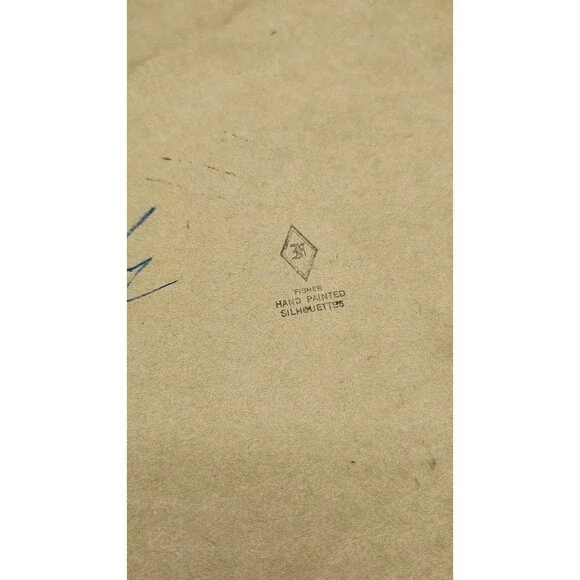 Vtg 1930 Mary Fisher Milkweed Hand Painted Reverse Couple Courting Silhouette - Picture 11 of 11